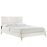 Sofia Channel Tufted Performance Velvet Full Platform Bed