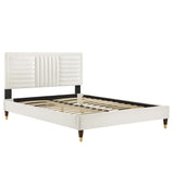 Sofia Channel Tufted Performance Velvet Full Platform Bed