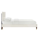 Yasmine Channel Tufted Performance Velvet Full Platform Bed