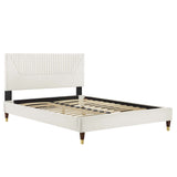 Yasmine Channel Tufted Performance Velvet Full Platform Bed