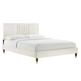 Sofia Channel Tufted Performance Velvet King Platform Bed