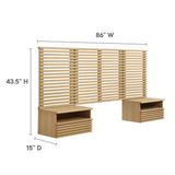 Render Wall Mount Twin Headboard and Modern Nightstands