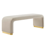 Koda Performance Velvet Waterfall Long Bench