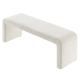 Simba Boucle Fabric Waterfall Long Bench