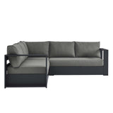 Tahoe Outdoor Patio Powder-Coated Aluminum 3-Piece Sectional Sofa Set