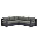 Tahoe Outdoor Patio Powder-Coated Aluminum 3-Piece Sectional Sofa Set