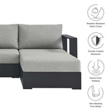 Tahoe Outdoor Patio Powder-Coated Aluminum 2-Piece Right-Facing Chaise Sectional Sofa Set