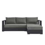 Tahoe Outdoor Patio Powder-Coated Aluminum 2-Piece Right-Facing Chaise Sectional Sofa Set