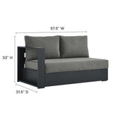 Tahoe Outdoor Patio Powder-Coated Aluminum 2-Piece Right-Facing Chaise Sectional Sofa Set