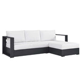 Tahoe Outdoor Patio Powder-Coated Aluminum 2-Piece Right-Facing Chaise Sectional Sofa Set