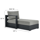 Tahoe Outdoor Patio Powder-Coated Aluminum 2-Piece Left-Facing Chaise Sectional Sofa Set