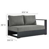 Tahoe Outdoor Patio Powder-Coated Aluminum 2-Piece Left-Facing Chaise Sectional Sofa Set