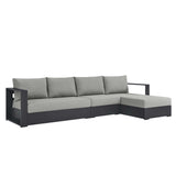 Tahoe Outdoor Patio Powder-Coated Aluminum 3-Piece Right-Facing Chaise Sectional Sofa Set