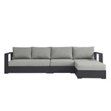 Tahoe Outdoor Patio Powder-Coated Aluminum 3-Piece Right-Facing Chaise Sectional Sofa Set