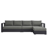 Tahoe Outdoor Patio Powder-Coated Aluminum 3-Piece Right-Facing Chaise Sectional Sofa Set