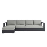 Tahoe Outdoor Patio Powder-Coated Aluminum 3-Piece Left-Facing Chaise Sectional Sofa Set