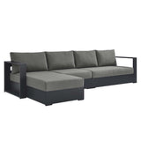 Tahoe Outdoor Patio Powder-Coated Aluminum 3-Piece Left-Facing Chaise Sectional Sofa Set