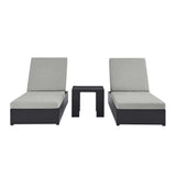 Tahoe Outdoor Patio Powder-Coated Aluminum 3-Piece Chaise Lounge Set