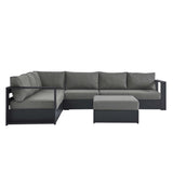 Tahoe Outdoor Patio Powder-Coated Aluminum 5-Piece Sectional Sofa Set