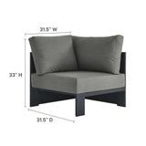 Tahoe Outdoor Patio Powder-Coated Aluminum 5-Piece Sectional Sofa Set