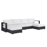 Tahoe Outdoor Patio Powder-Coated Aluminum 4-Piece Sectional Sofa Set