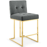 Privy Gold Stainless Steel Performance Velvet Counter Stool