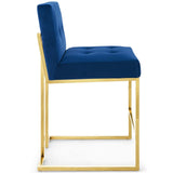 Privy Gold Stainless Steel Performance Velvet Counter Stool