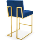 Privy Gold Stainless Steel Performance Velvet Counter Stool