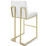 Privy Gold Stainless Steel Upholstered Fabric Bar Stool