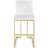 Privy Gold Stainless Steel Upholstered Fabric Bar Stool