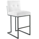 Privy Black Stainless Steel Upholstered Fabric Bar Stool