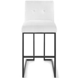 Privy Black Stainless Steel Upholstered Fabric Bar Stool