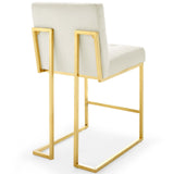 Privy Gold Stainless Steel Performance Velvet Counter Stool Set of 2