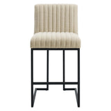 Indulge Channel Tufted Fabric Counter Stool