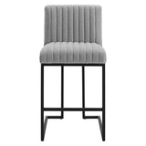 Indulge Channel Tufted Fabric Counter Stool