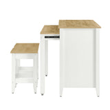 Farmstead 3-Piece Kitchen Island and Stool Set