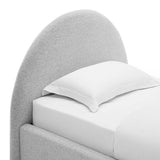 Resort Upholstered Fabric Arched Round Twin Platform Bed