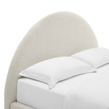 Resort Upholstered Fabric Arched Round Full Platform Bed