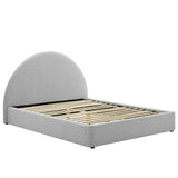 Resort Upholstered Fabric Arched Round Full Platform Bed