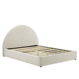 Resort Performance Velvet Arched Round Full Platform Bed