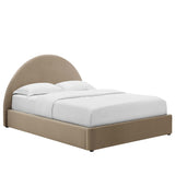 Resort Performance Velvet Arched Round Full Platform Bed