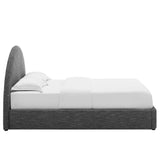 Resort Upholstered Fabric Arched Round King Platform Bed