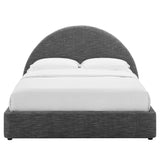 Resort Upholstered Fabric Arched Round King Platform Bed