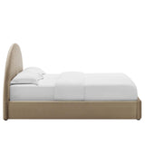 Resort Performance Velvet Arched Round King Platform Bed