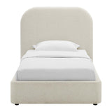 Keynote Upholstered Fabric Curved Twin Platform Bed