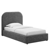 Keynote Upholstered Fabric Curved Twin Platform Bed