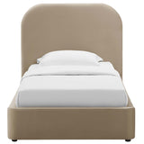 Keynote Performance Velvet Curved Twin Platform Bed