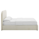 Keynote Upholstered Fabric Curved Full Platform Bed