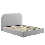 Keynote Upholstered Fabric Curved Full Platform Bed