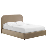 Keynote Performance Velvet Curved Full Platform Bed